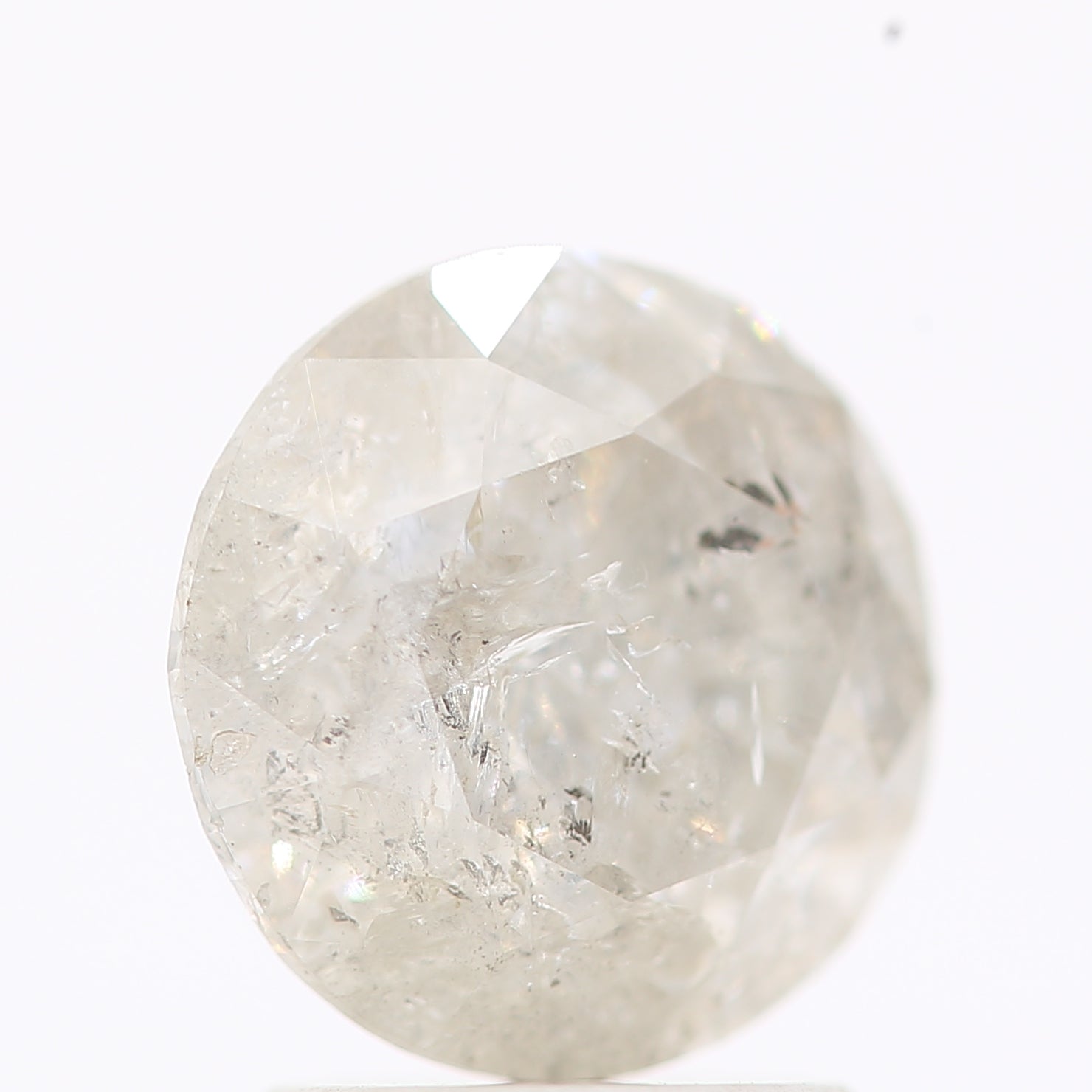Natural Loose Round Salt And Pepper Diamond Fancy Grey Color 2.00 CT 7.80 X 5.08 MM Round Brilliant Cut Diamond ! Christmas Gift for Her