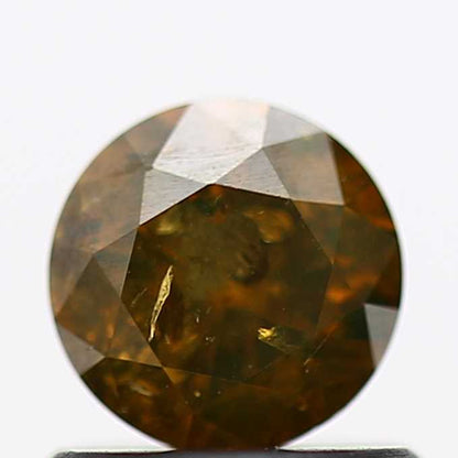 Salt And Pepper Diamond Fancy Brown Color 0.69 CT 5.45 x 3.55 MM Round Brilliant Cut Diamond ! Natural Loose Diamond, Christmas Gift for Her