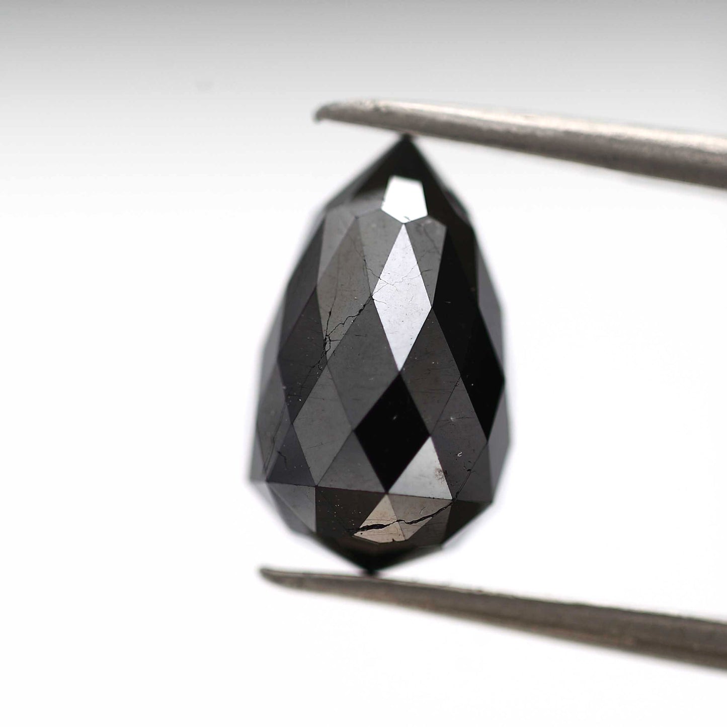 4.74 ct Natural Black Tear Drops Loose Diamond Beads for Jewelry