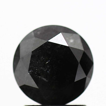 1.52 Carat Fancy Black Round Brilliant Cut Natural Loose Diamond For Ring