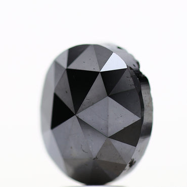 Oval Rose Cut Black Loose Diamond [12.06 MM] Natural Diamond For Engagement Ring 5.43 Carat