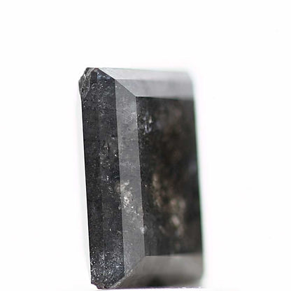 salt and pepper diamond ! 1.36 Ct 6.94 x 5.43 x 3.44 mm natural gray baguette loose diamond for engagement ring for her