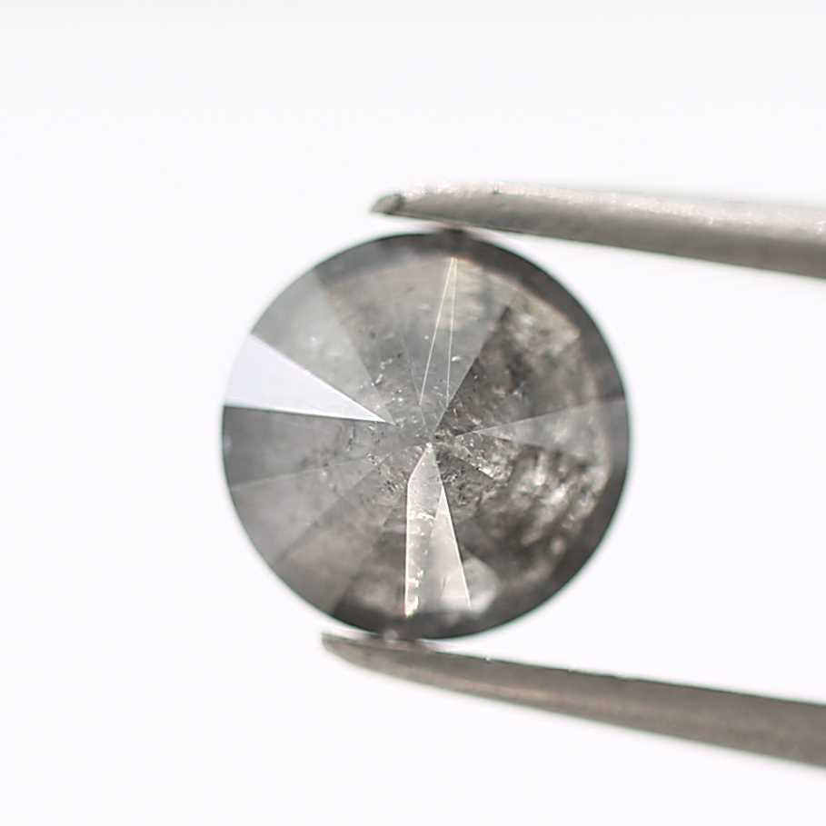 1.07 Carat Salt and Pepper Round Brilliant Cut Natural Loose Diamond