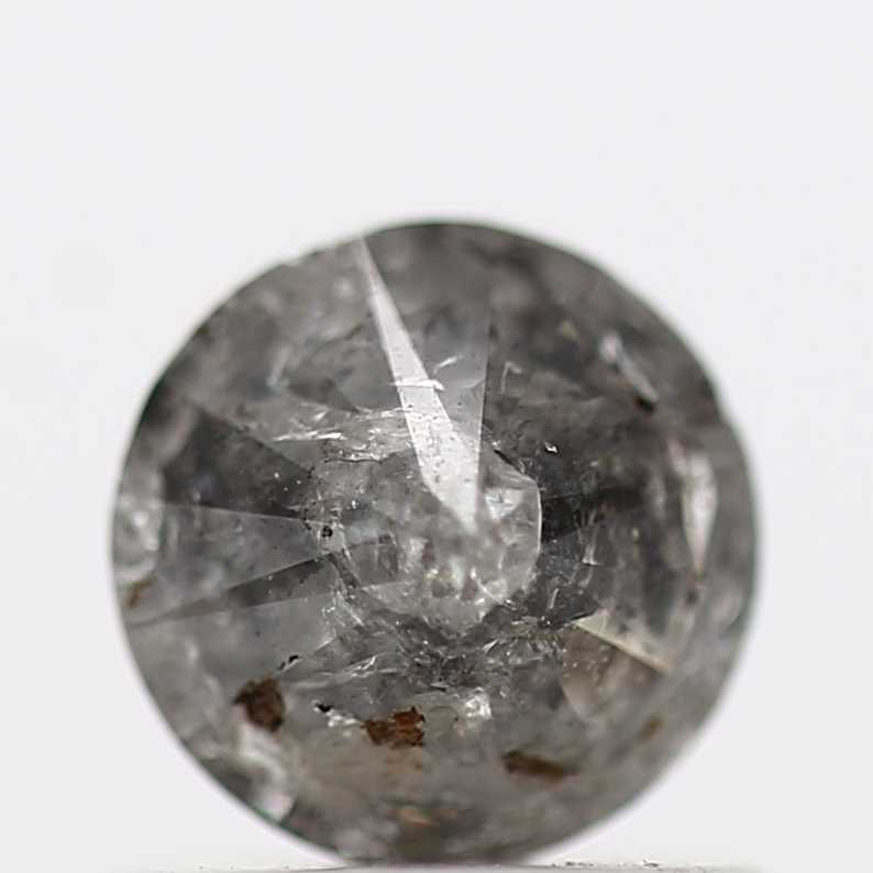 0.64 Carat Salt and Pepper Diamond Round Brilliant Cut Natural Loose Diamond
