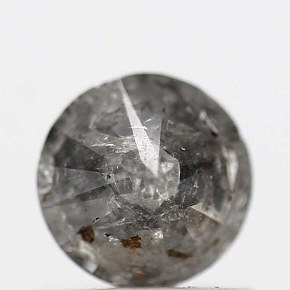 0.64 Carat Salt and Pepper Diamond Round Brilliant Cut Natural Loose Diamond