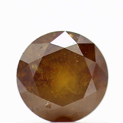 0.73 Carat Fancy Orange Round Brilliant Cut Natural Loose Diamond