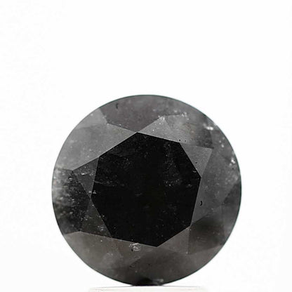 3.50 Carat Fancy Black Round Brilliant Cut Natural Loose Diamond