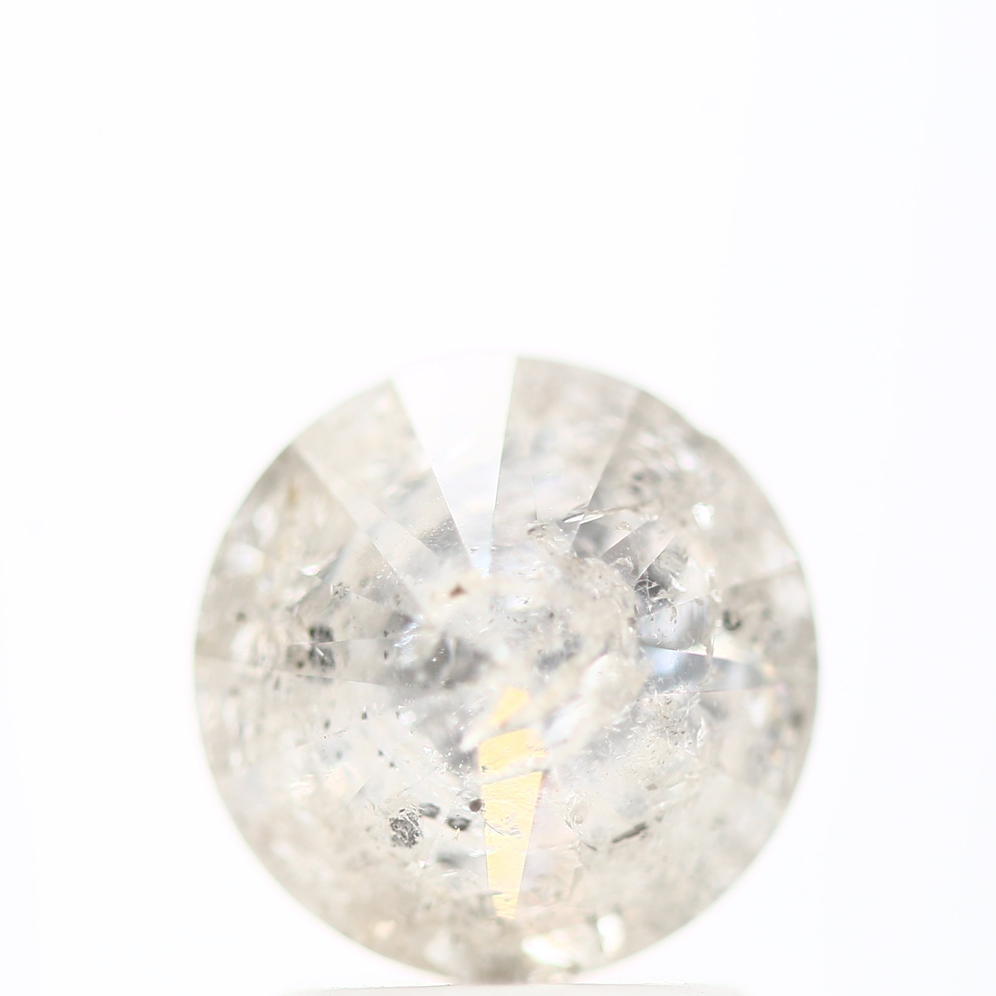 1.59 Carat Salt and Pepper White Icy Round Shape Brilliant Cut Natural Loose Diamond