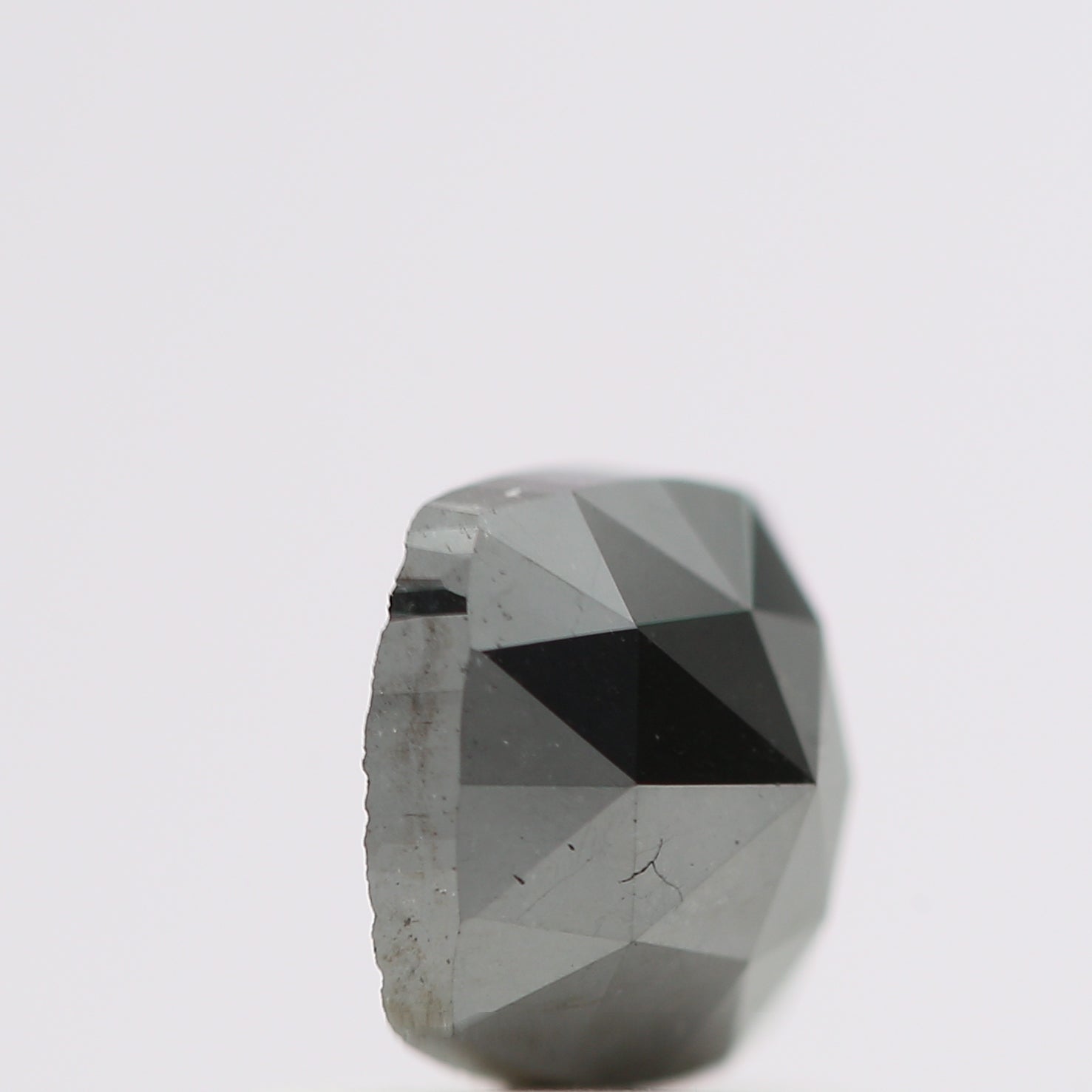 0.77 Ct Natural Black Cushion Single Cut Loose Diamond for Jewelery