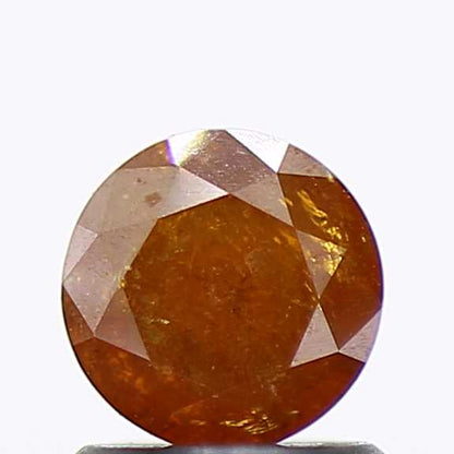 0.91 Carat Fancy Orange Rustic Round Shape Brilliant Cut Natural Loose Diamond