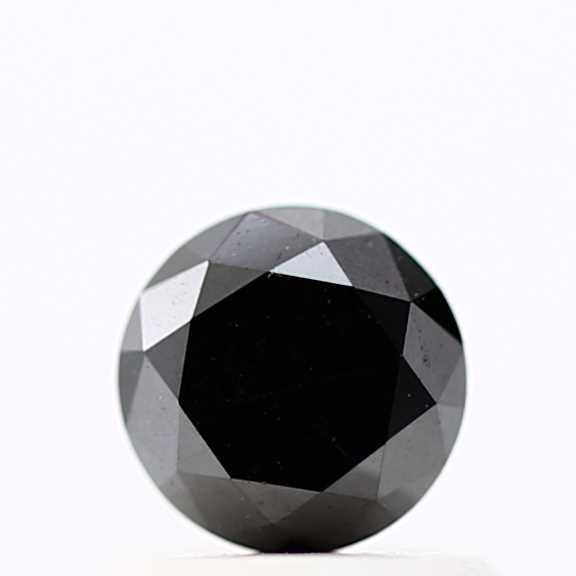 0.76 Carat Fancy Black Round Brilliant Cut Natural Loose Diamond