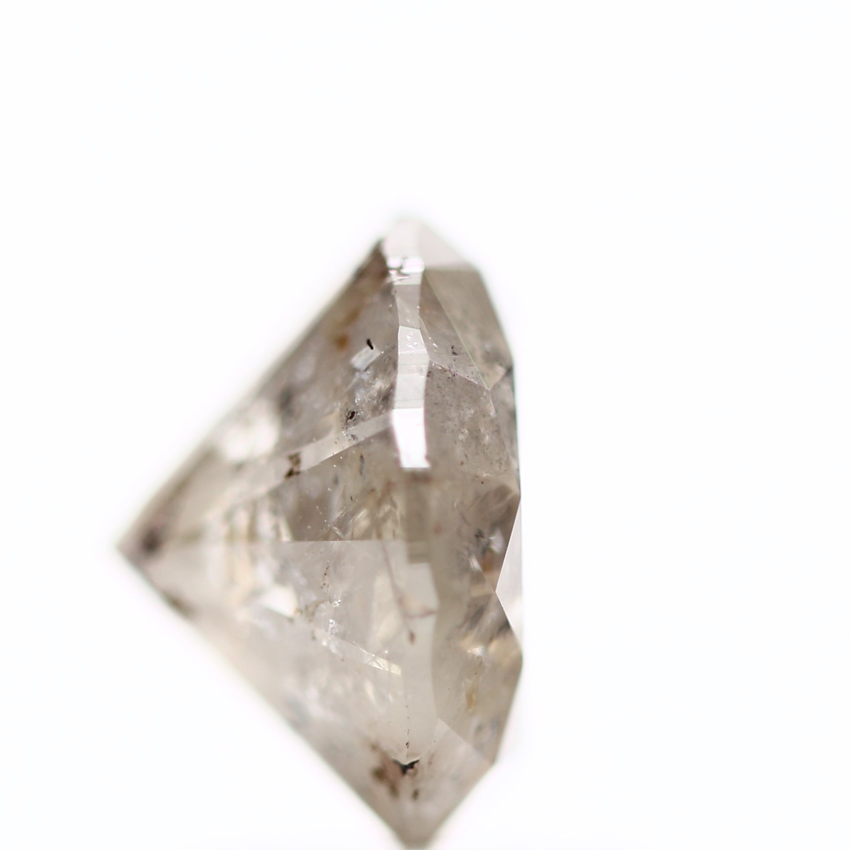 1.89 Carat Salt and Pepper Gray Round Brilliant Cut Natural Loose Diamond