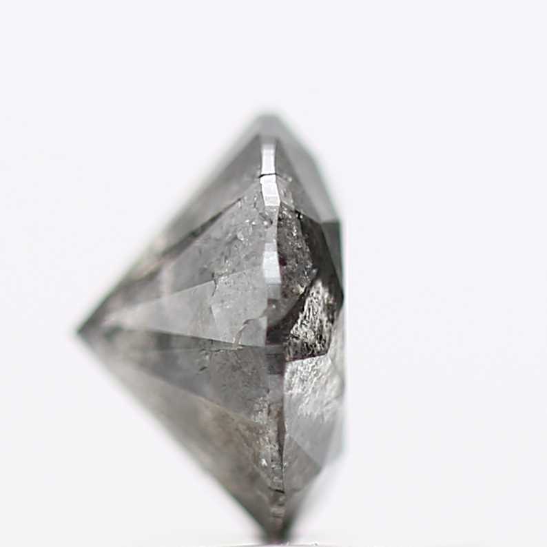 0.81 Carat Salt and Pepper Gray Fancy Round Brilliant Cut Natural Loose Diamond