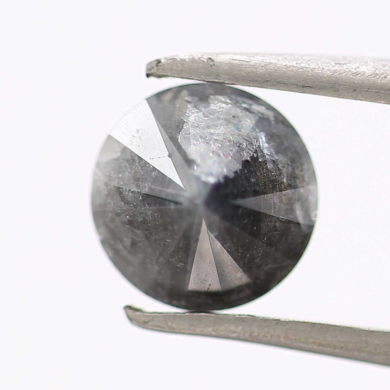1.30 Carat Fancy Gray Black Round Brilliant Cut Natural Loose Diamond