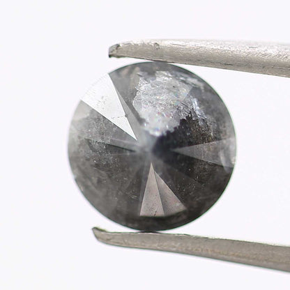 1.30 Carat Fancy Gray Black Round Brilliant Cut Natural Loose Diamond