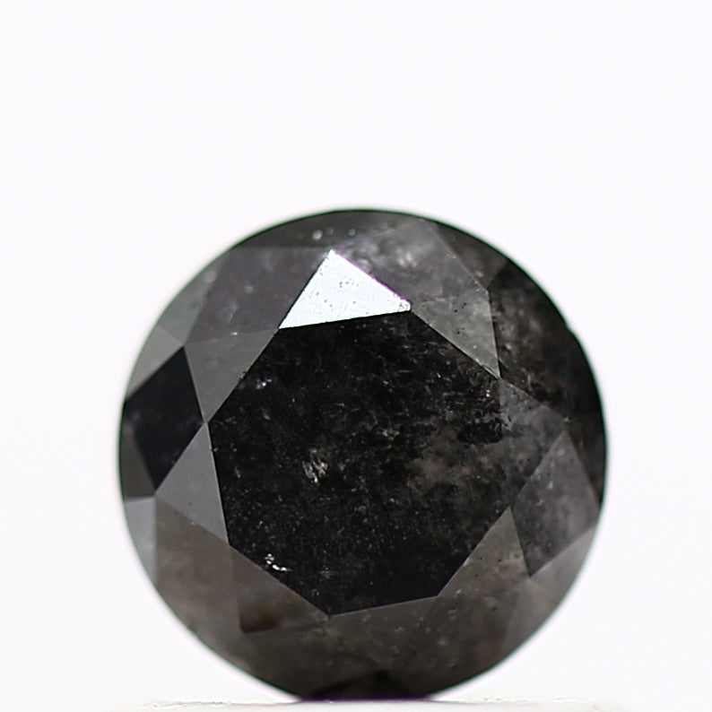 0.78 Carat Fancy Black Round Shape Brilliant Cut Natural Loose Diamond