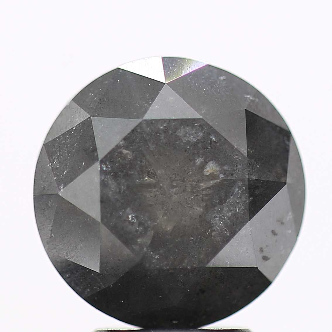 3.57 Carat Gray Salt and Pepper Round Brilliant Cut Natural Loose Diamond