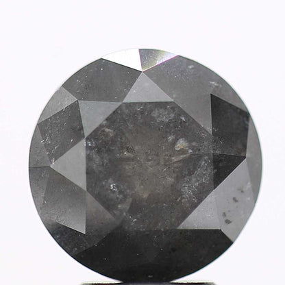 3.57 Carat Gray Salt and Pepper Round Brilliant Cut Natural Loose Diamond