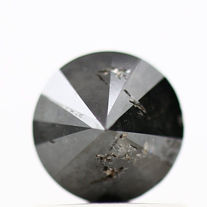 0.83 Carat Fancy Black Round Shape Brilliant Cut Natural Loose Diamond