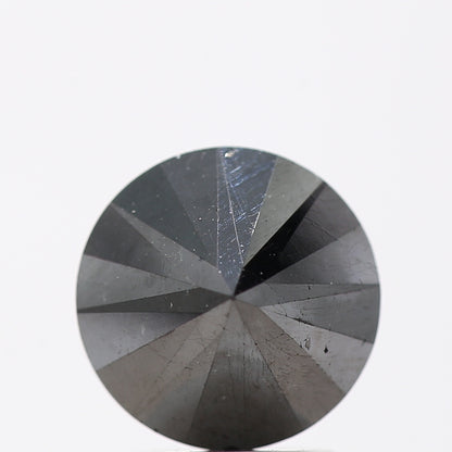2.91 Carat Fancy Black Round Brilliant Cut Natural Loose Diamond