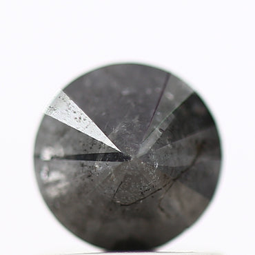 0.88 Carat Fancy Black Round Shape Brilliant Cut Natural Loose Diamond
