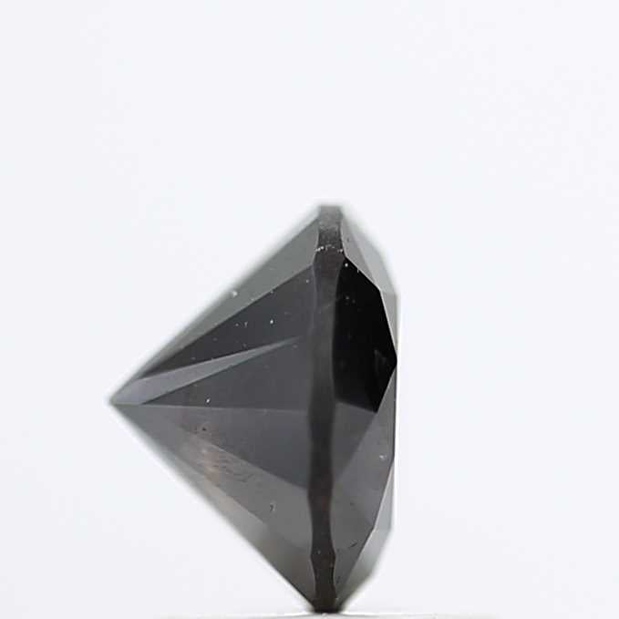 1.24 Carat Fancy Black Round Brilliant Cut Natural Loose Diamond