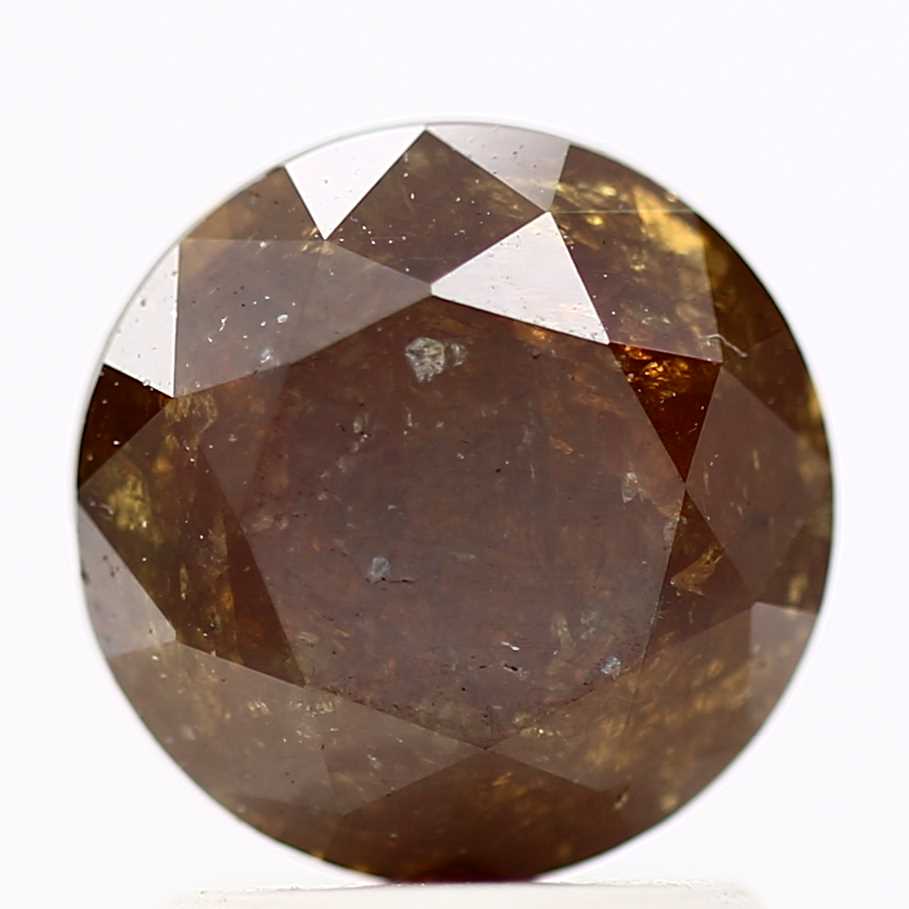 1.77 Carat Rustic Brown Fancy Round Shape Brilliant Cut Natural Loose Diamond