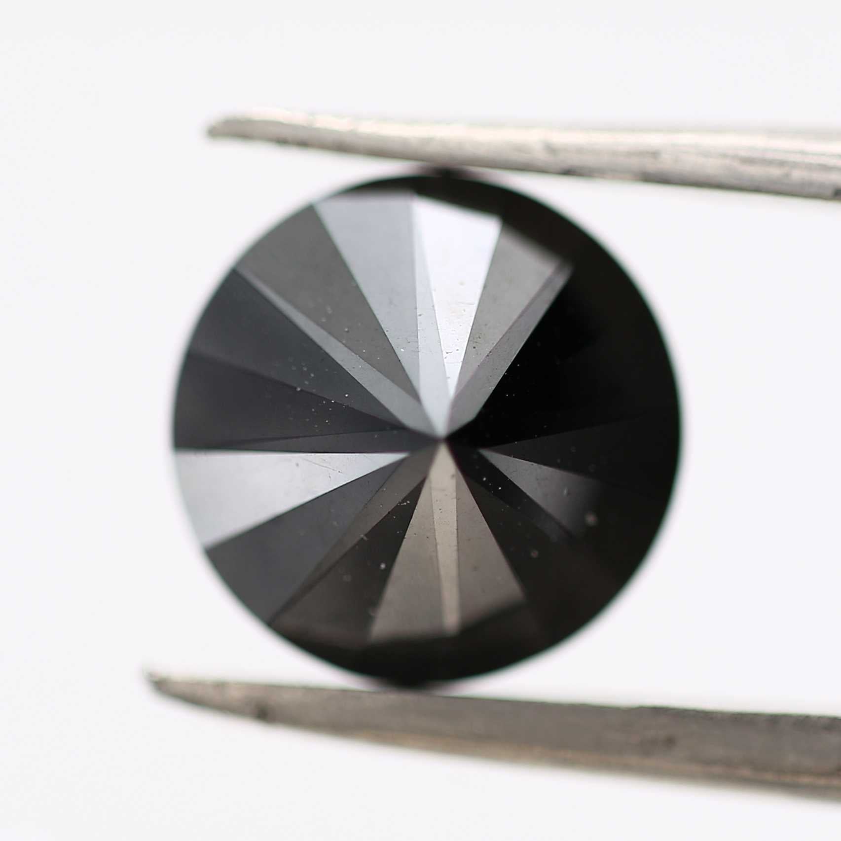 2.74 Carat Fancy Black Round Brilliant Cut Natural Loose Diamond