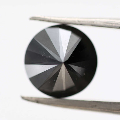 2.74 Carat Fancy Black Round Brilliant Cut Natural Loose Diamond