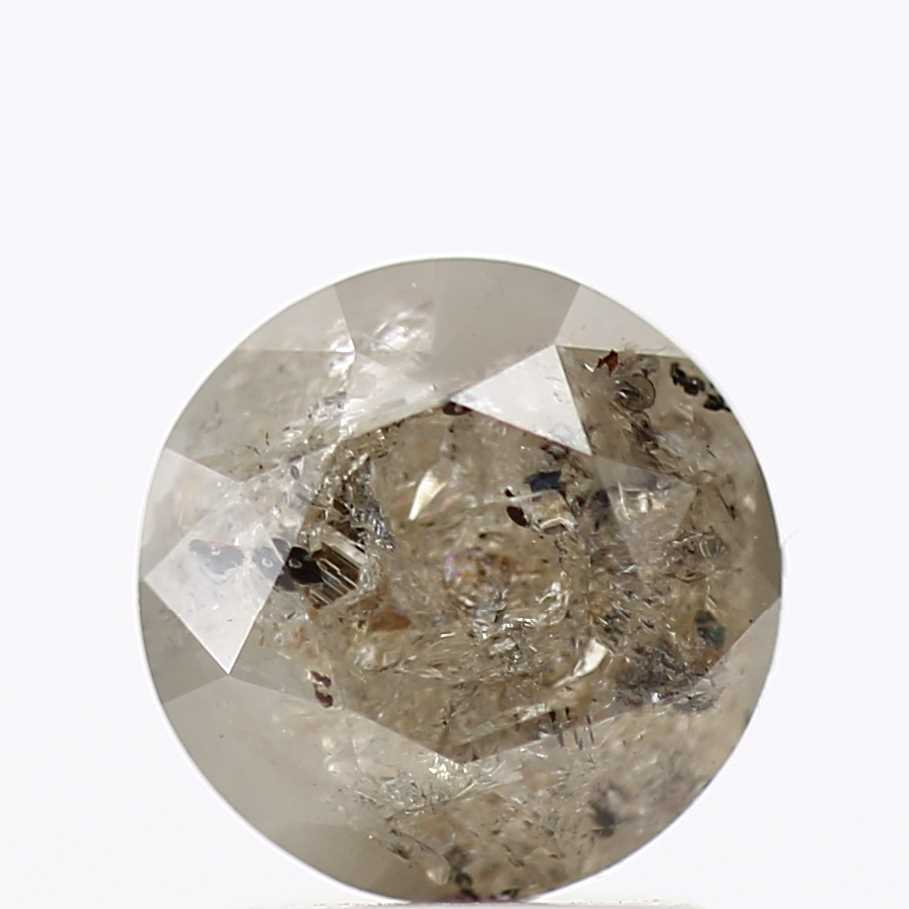 1.86 Carat Salt and Pepper Diamond Gray Round Brilliant Cut Natural Loose Diamond