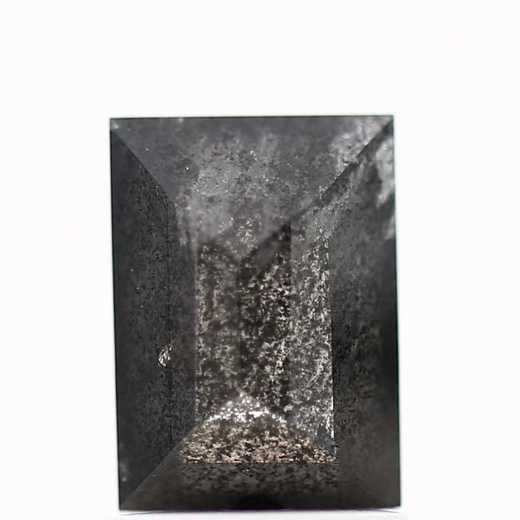 salt and pepper diamond ! 1.45 Ct 7.39 x 5.36 x 3.60 mm natural gray baguette loose diamond for engagement ring for her