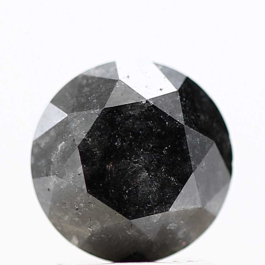 Salt And Pepper Diamond Fancy Gray Color 1.70 CT 7.22 x 5.07 MM Round Brilliant Cut Diamond ! Natural Loose Diamond ! Christmas Gift for Her