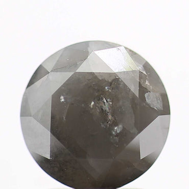 2.57 Carat Salt and Pepper Round Brilliant Cut Natural Loose Diamond