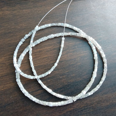Fancy Gray Color Polished Cube Loose Diamond Beads 16" Strand Necklace