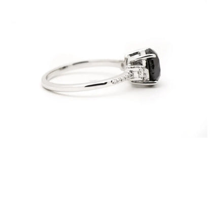 Black Color Round Diamond Ring Engagement Wedding Gift Ring 2.55 CT Anniversary Ring for Her