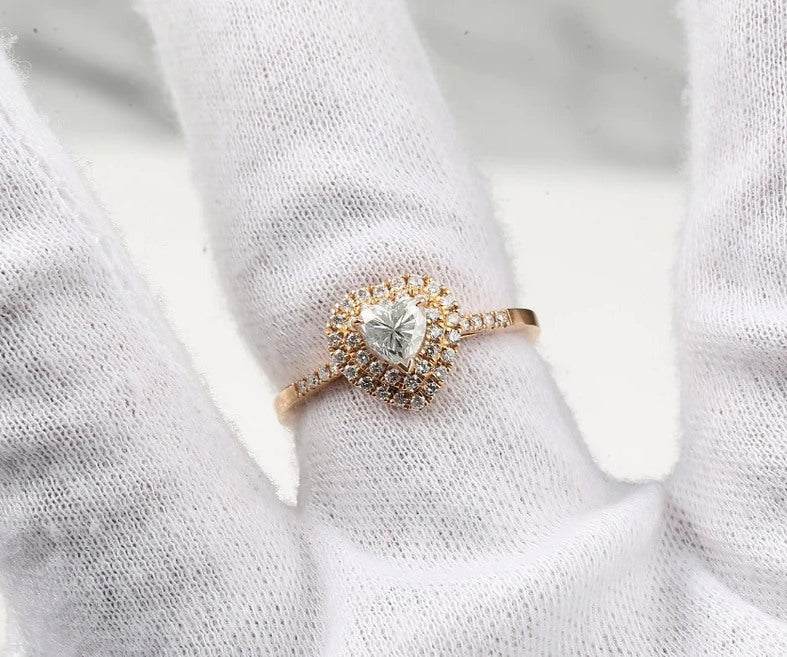 Heart Cut Diamond Engagement Ring ! Natural White Color Diamond ! Natural Diamond For Anniversary Ring ! Gift For Her ! Diamond Ring