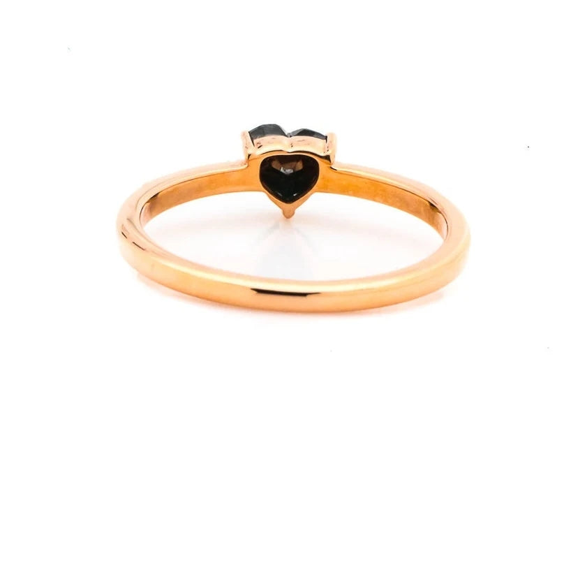 Heart Diamond Engagement Ring Natural Black Color Diamond For Anniversary Ring Gift For Her