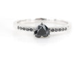 Black Heart Diamond Engagement Ring ! Natural Black Color Diamond For Wedding Anniversary Ring ! Diamond Ring ! Gift For Her