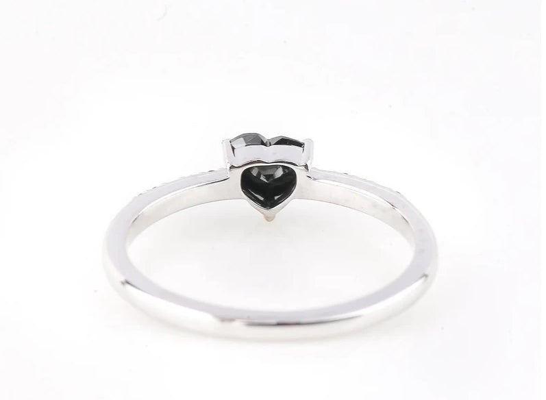 Black Heart Diamond Engagement Ring ! Natural Black Color Diamond For Wedding Anniversary Ring ! Diamond Ring ! Gift For Her