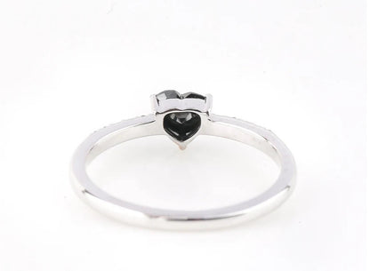 Black Heart Diamond Engagement Ring ! Natural Black Color Diamond For Wedding Anniversary Ring ! Diamond Ring ! Gift For Her