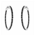 3.00 Ct Black Diamond Earrings, Brilliant Round Diamond Earring in 14k White Gold Over Earring, Woman Classic Diamond Earring, Gift For Her