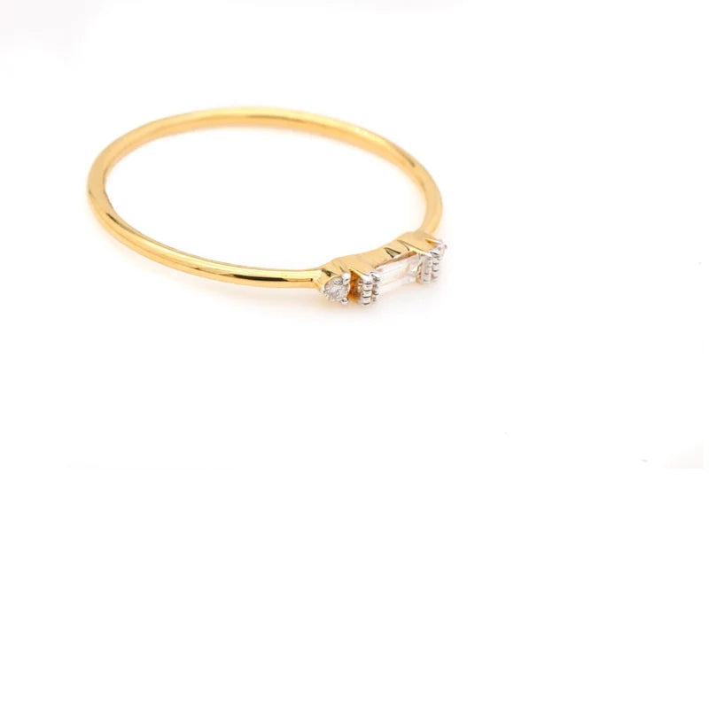 Diamond Ring ! Baguette Ring ! 14k Solid Gold Baguette Diamond Engagement Ring ! Stacking Ring ! Anniversary Ring ! Gift For Her