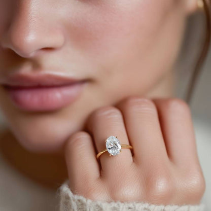 Elegant Lab Grown Oval Diamond Engagement Ring