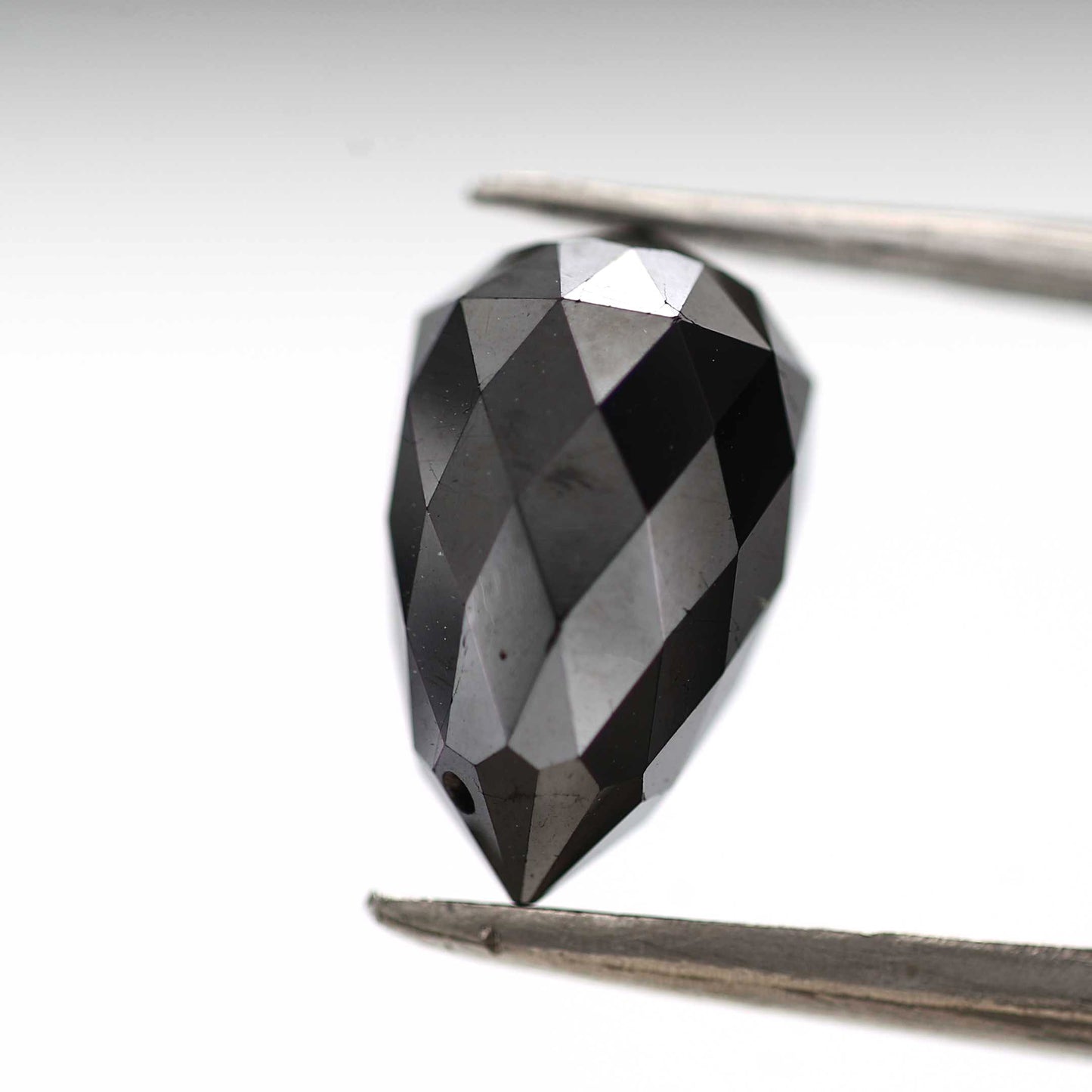 4.74 ct Natural Black Tear Drops Loose Diamond Beads for Jewelry