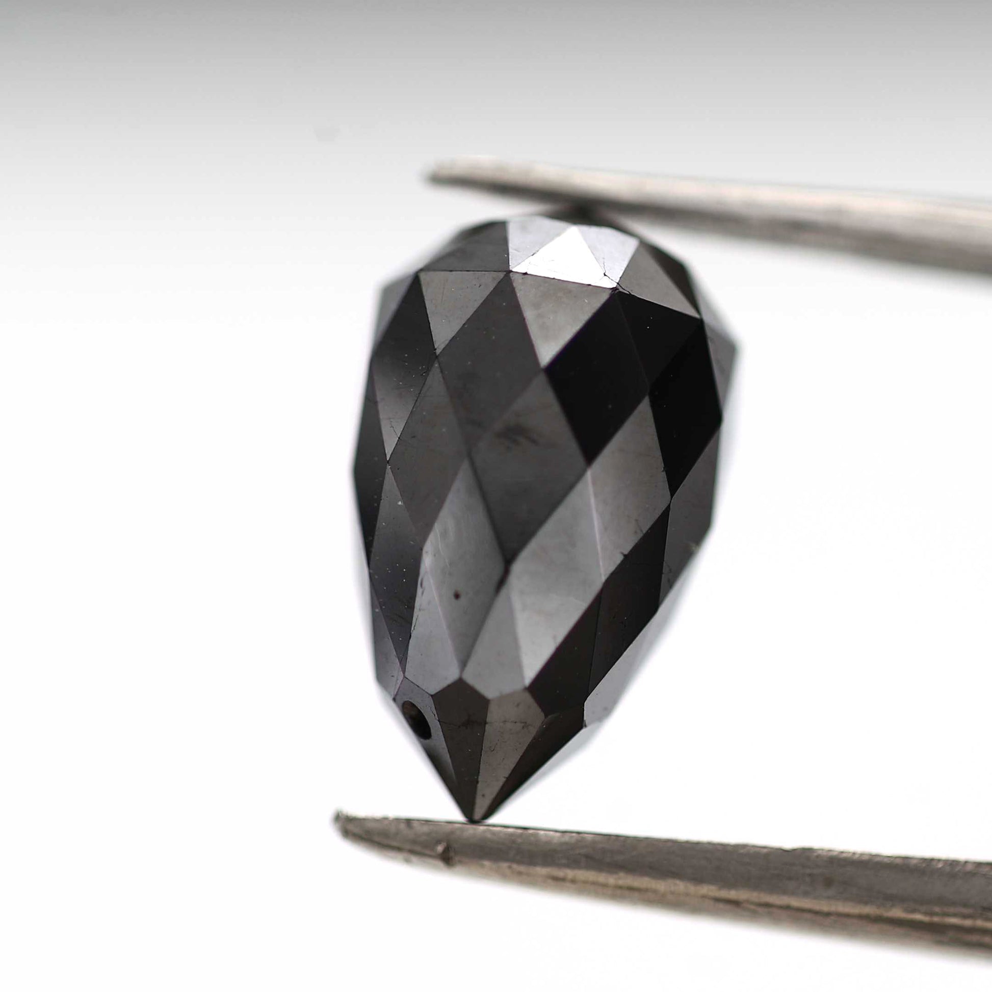 4.74 ct Natural Black Tear Drops Loose Diamond Beads for Jewelry