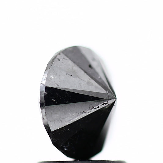1.31 Carat Fancy Black Round Shape Brilliant Cut Natural Loose Diamond