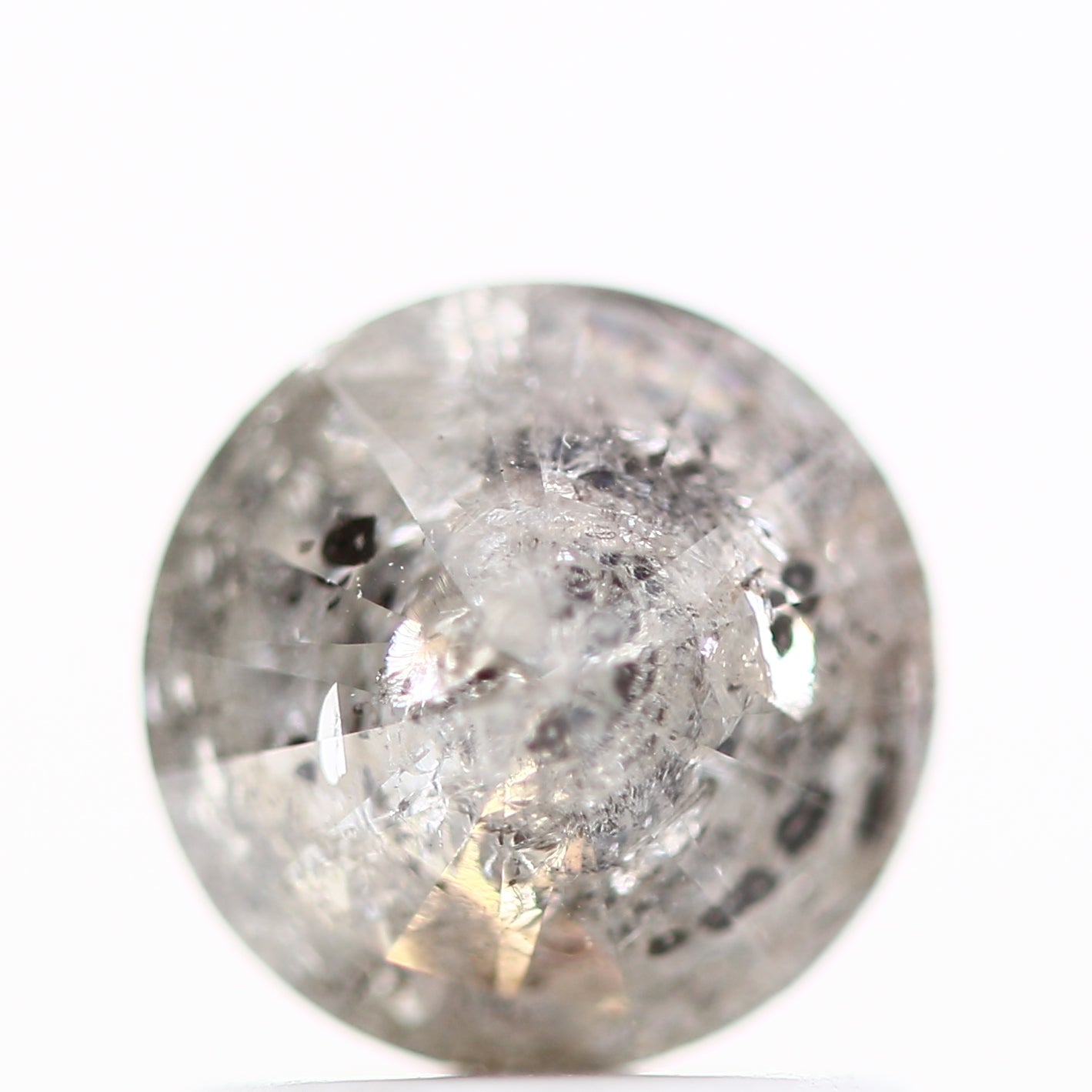 0.91 Carat Salt and Pepper Diamond Icy Round Brilliant Cut Natural Loose Diamond