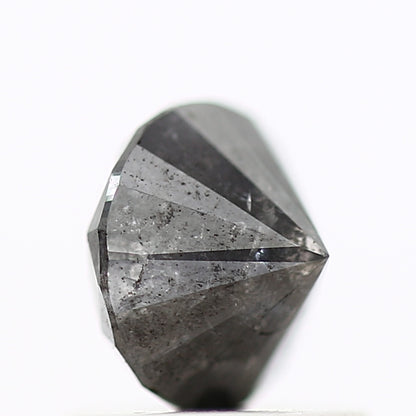 0.88 Carat Fancy Black Round Shape Brilliant Cut Natural Loose Diamond