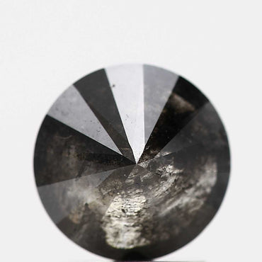 1.57 Carat Fancy Black Round Shape Brilliant Cut Natural Loose Diamond