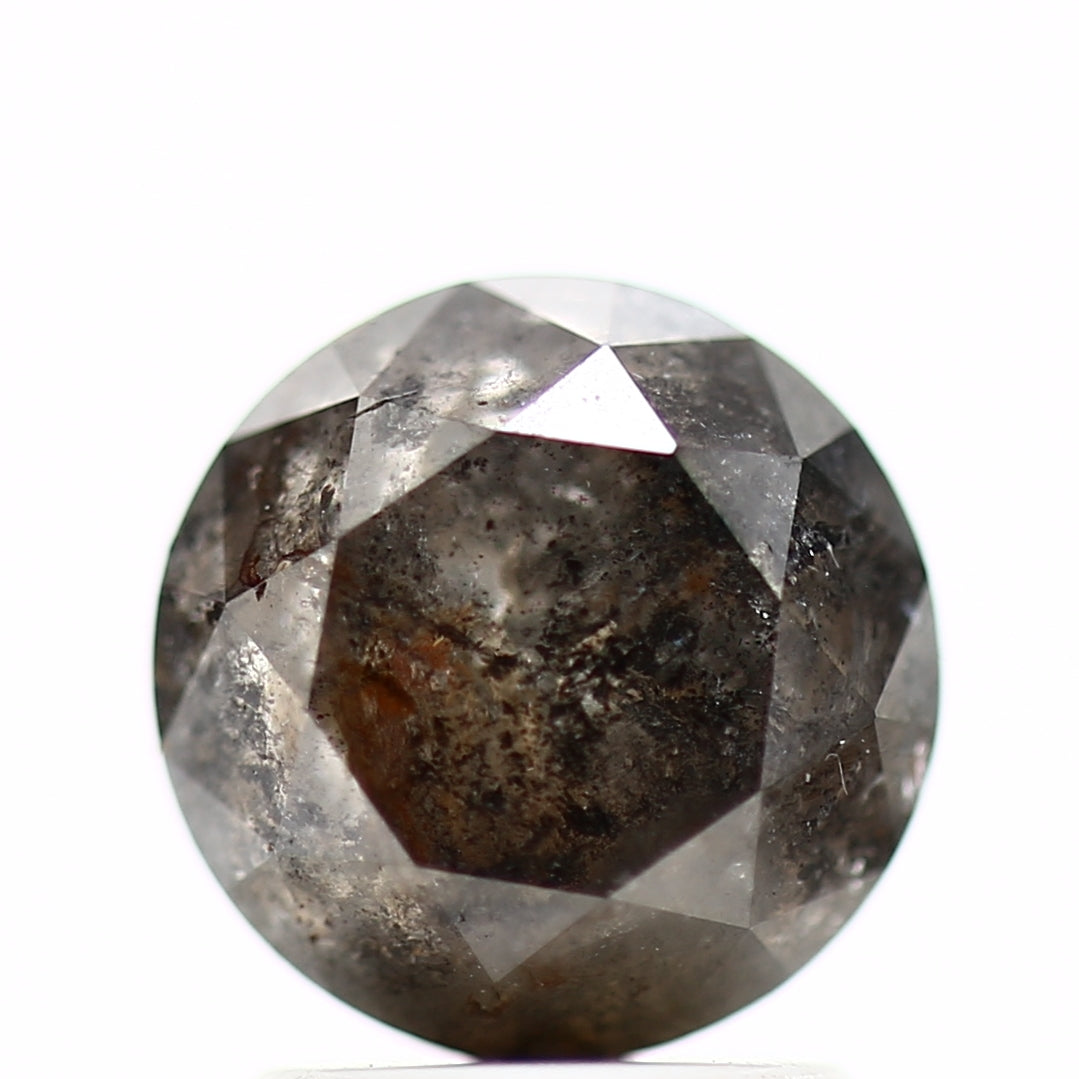 2.44 Carat Fancy Gray Round Shape Salt and Pepper Natural Loose Diamond
